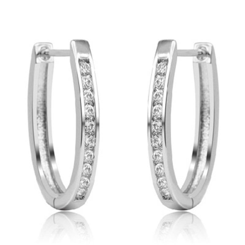 925 anting perak sterling anting-anting wanita dengan perhiasan fashion berlian-K