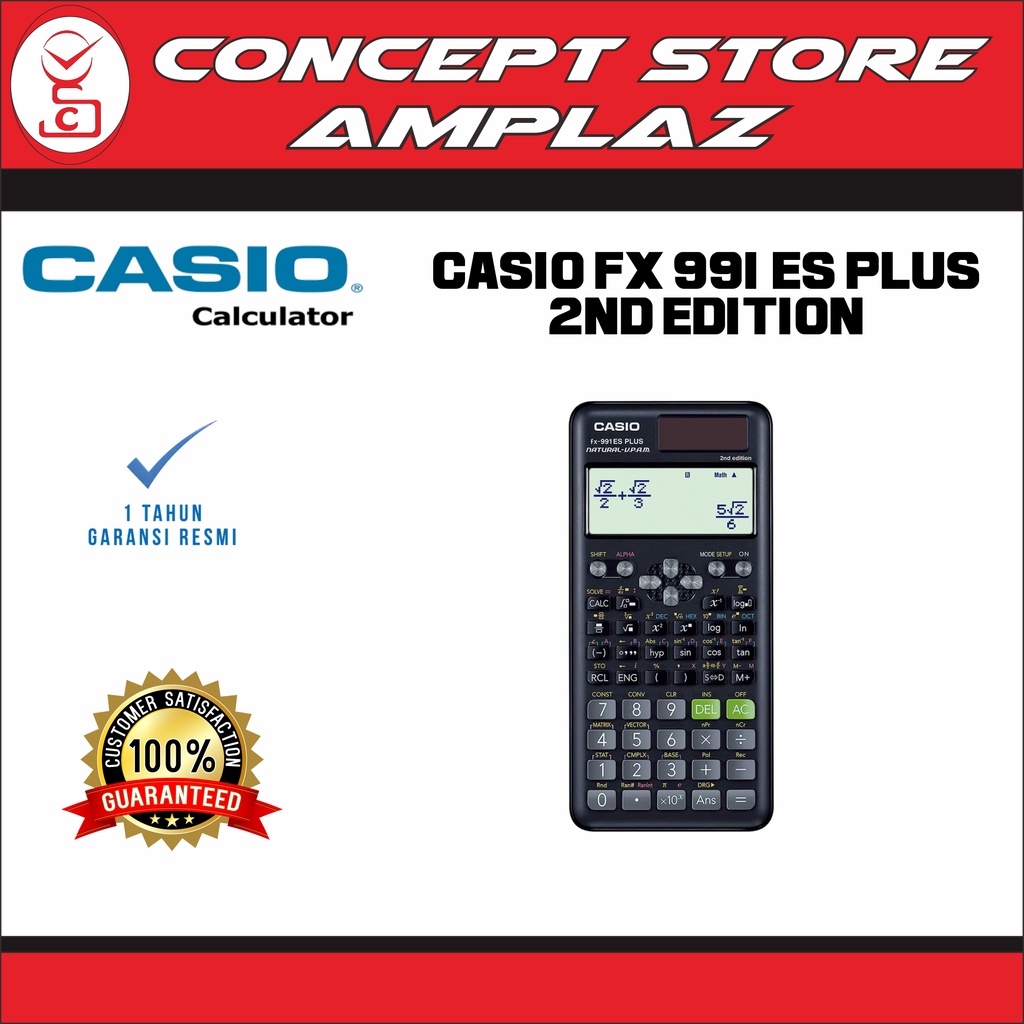 

CASIO FX 991ES PLUS 2nd / FX 991 ES PLUS 2nd / FX991ESPLUS 2nd edition Original dan Garansi Resmi