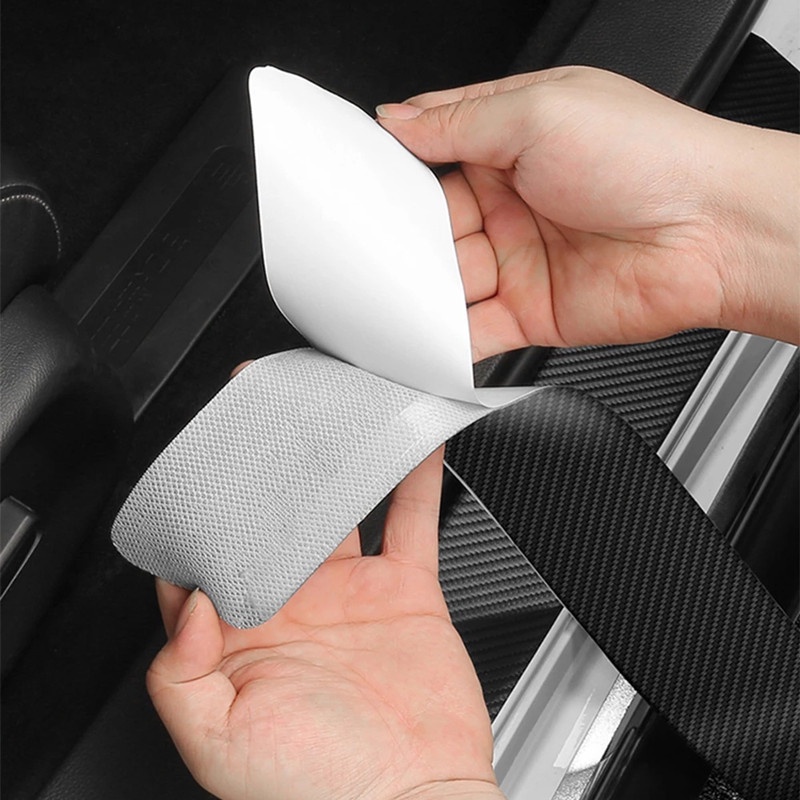 Ford 9 Pcs Stiker Pelindung Pintu Mobil Bahan Serat Karbon Tahan Gores Untuk Fiesta Ranger Ecosport Focus Everest Mustang