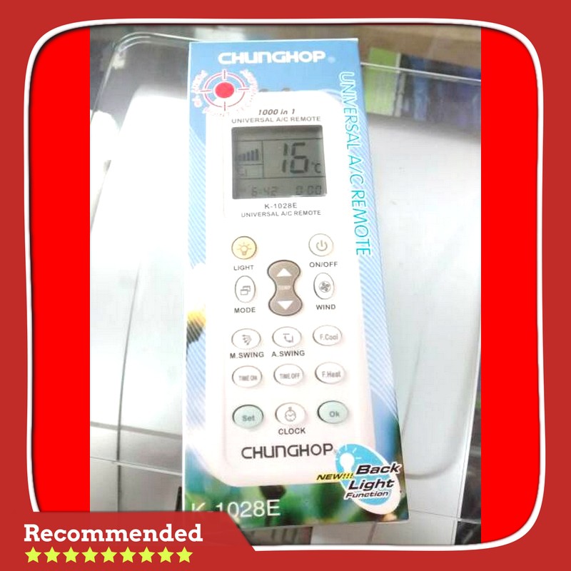 jual universal ac a / c remote control chunghop k-1028e