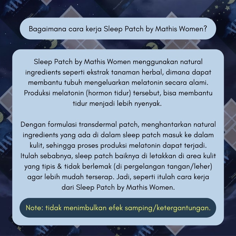 Sleep Patch by Mathis Women | Patch Bantu Tidur