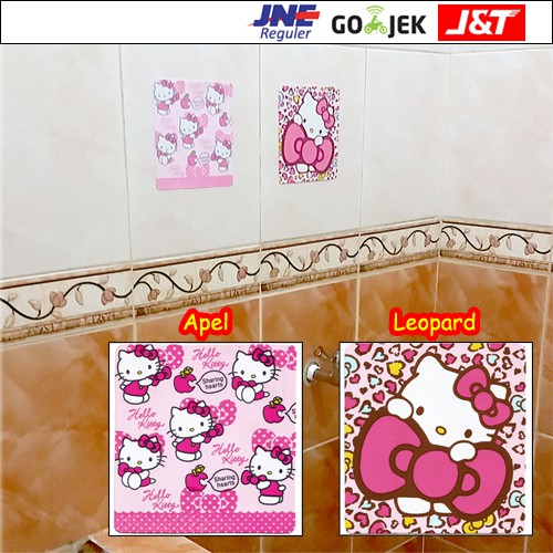 Sticker Dinding Keramik Kaca Kamar  Mandi Dapur Hello Kitty  