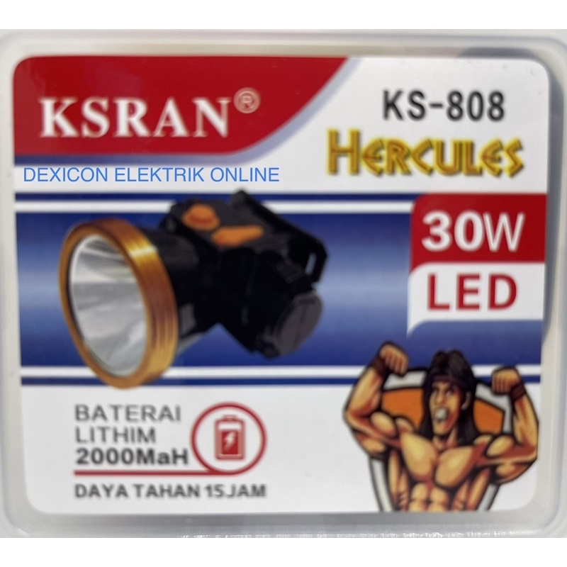 senter kepala 30 Watt/senter led/led headlight/senter kepala led/senter kepala terang/lampu senter led/senter led cahaya putih