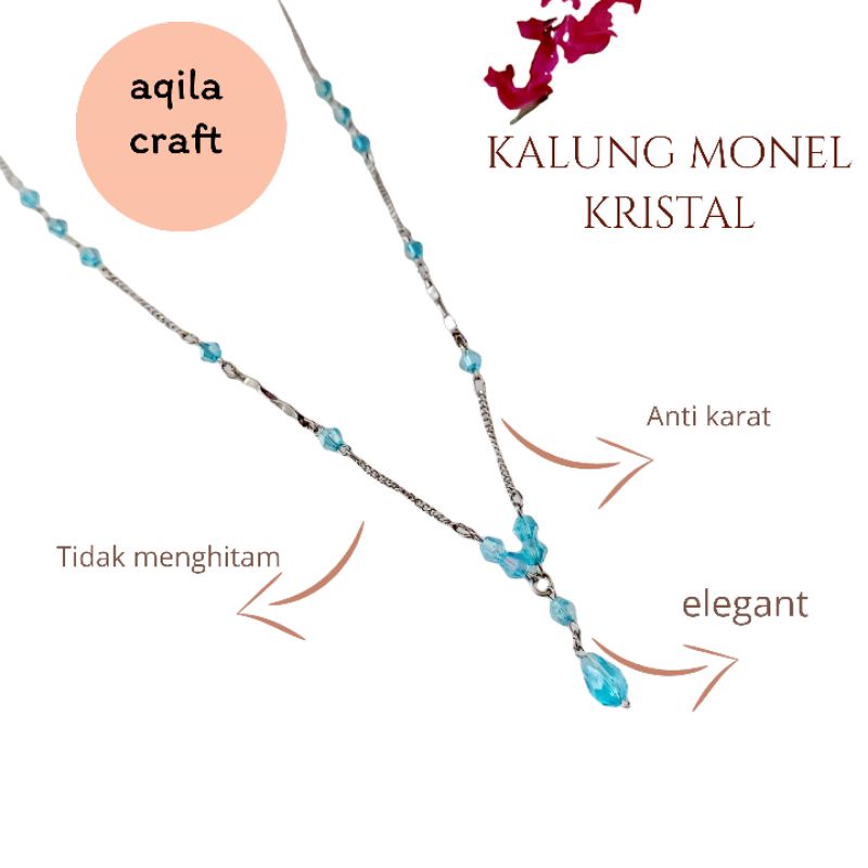 KALUNG MONEL MIX KRISTAL CINA ANTI KARAT KALUNG WANITA TIDAK BERUBAH WARNA ORIGINAL MONEL TIDAK MENGHITAM TIDAK LUNTUR