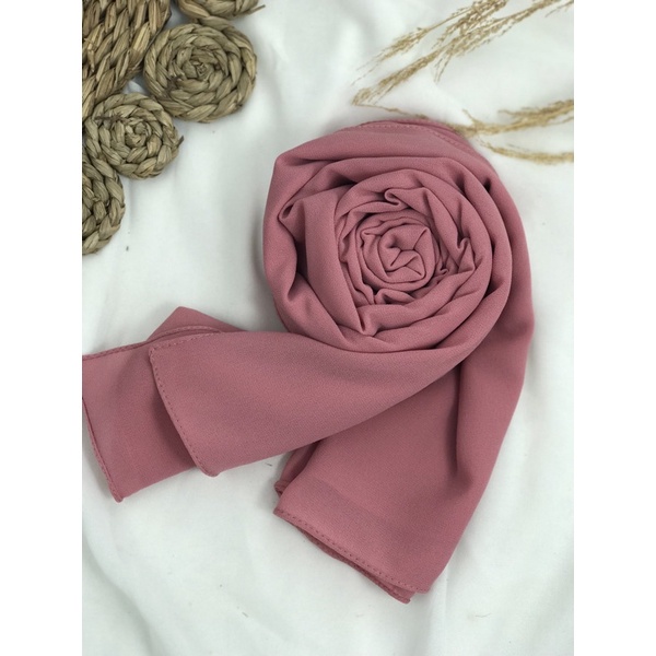 [ambishijab] Pashmina Jahit Tepi Ceruty Baby Doll Premium psmn3-Lemonade