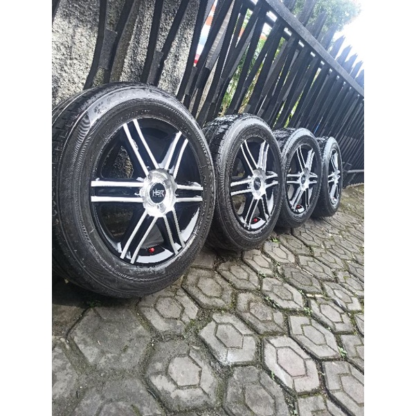 4 Velg R15 PCD 100+Ban 185/65 80% calya sigra agya ayla vios jazz yaris karimun datsun march atoz civic city