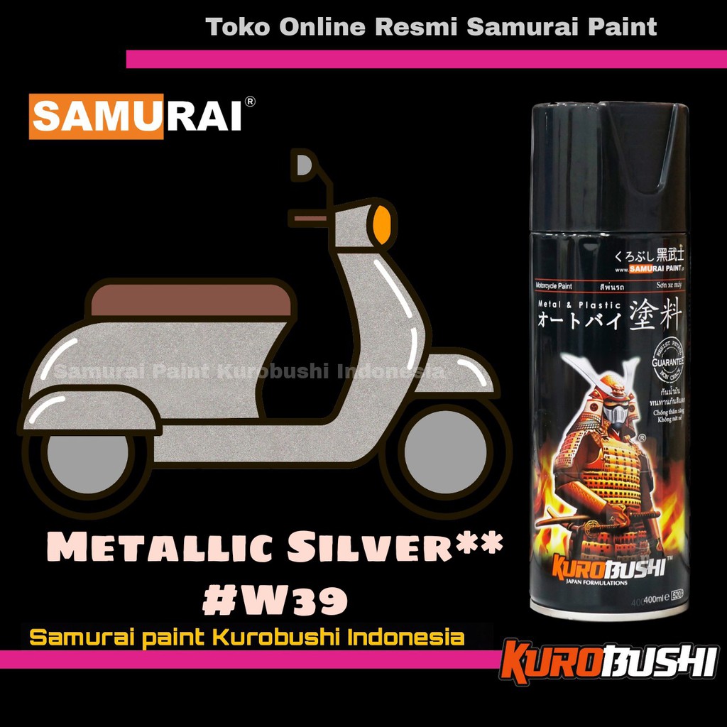 

Samurai Paint METALLIC SILVER W39 Wheel Alloys Khusus Untuk Velg Cat Semprot Aerosol Samurai