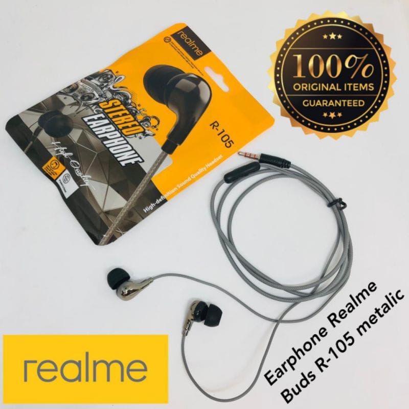 Headset/Handsfree REALME R105 Stereo Earphone HIGH QUALITY SUPER BASS