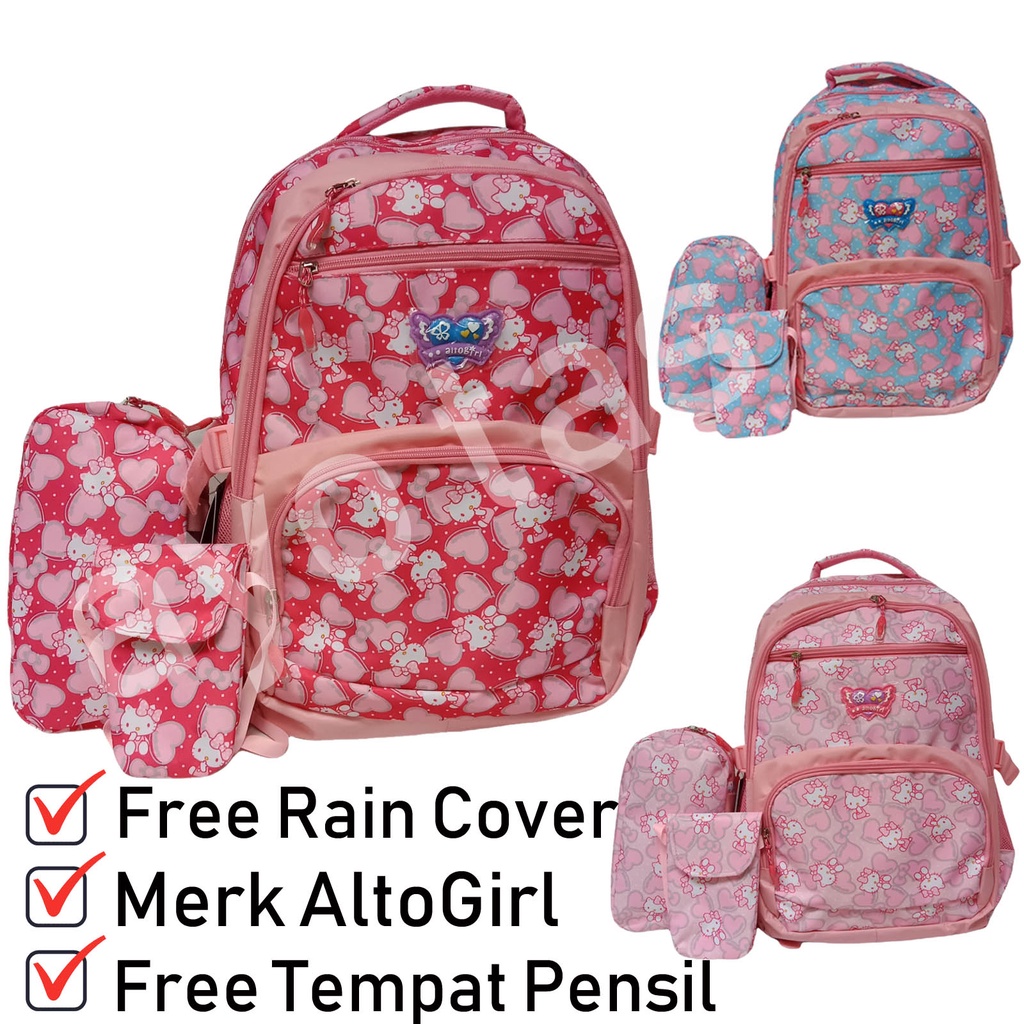 Tas Alto Girl 70110-7 Hello Kitty, Tas Sekolah Anak Perempuan SD SMP Ransel Anak Backpack Tas Remaja