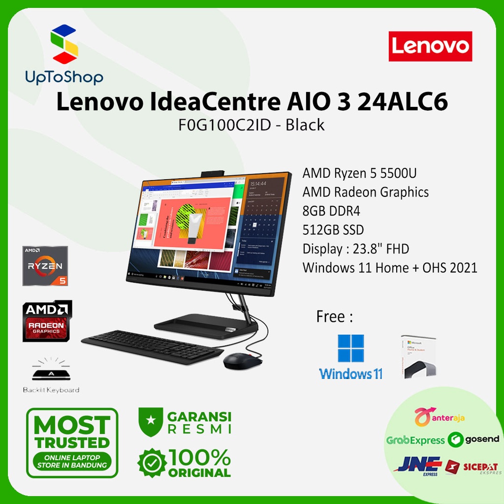 Lenovo IdeaCentre AIO 3 24ALC6 C2ID Ryzen 5 5500U 8GB 512GB W11+OHS21