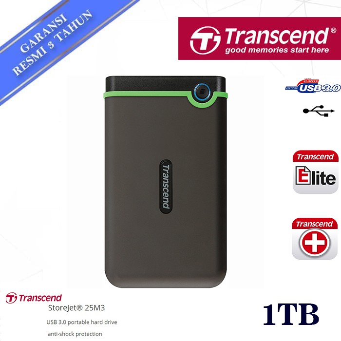 Transcend StoreJet 25M3 1TB - HD Hardisk Eksternal External Antishock 2.5&quot;