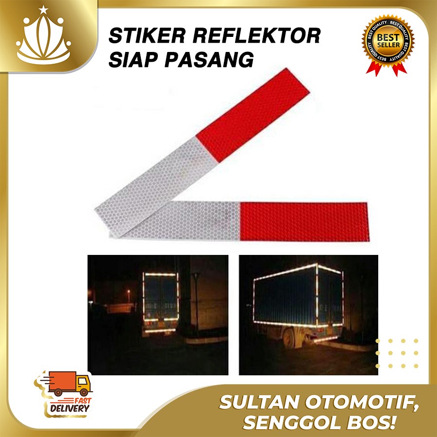 Stiker Reflektor Pemantul Cahaya Sticker Reflector Warning Sign Merah