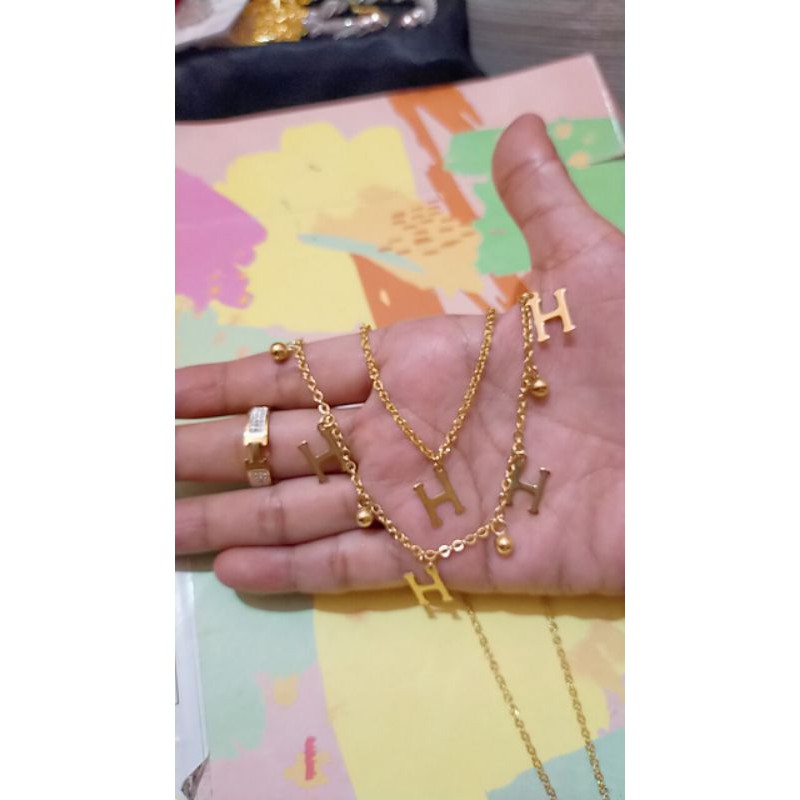 set titanium perhiasan wanita  aksesoris set aksesoris wanita murah terlaris