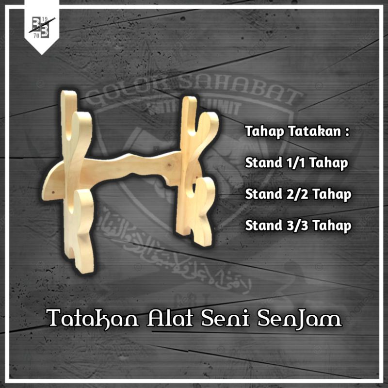 Wadah Rak Penyimpanan Kerajinan / Dudukan buat Pajangan Kayu Stand 1, 2, 3 Tahap Tatakan Katana, Ped