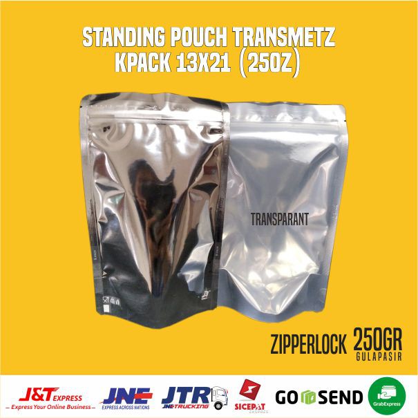 kemasan standing pouch kombinasi silver 13x21 kpack