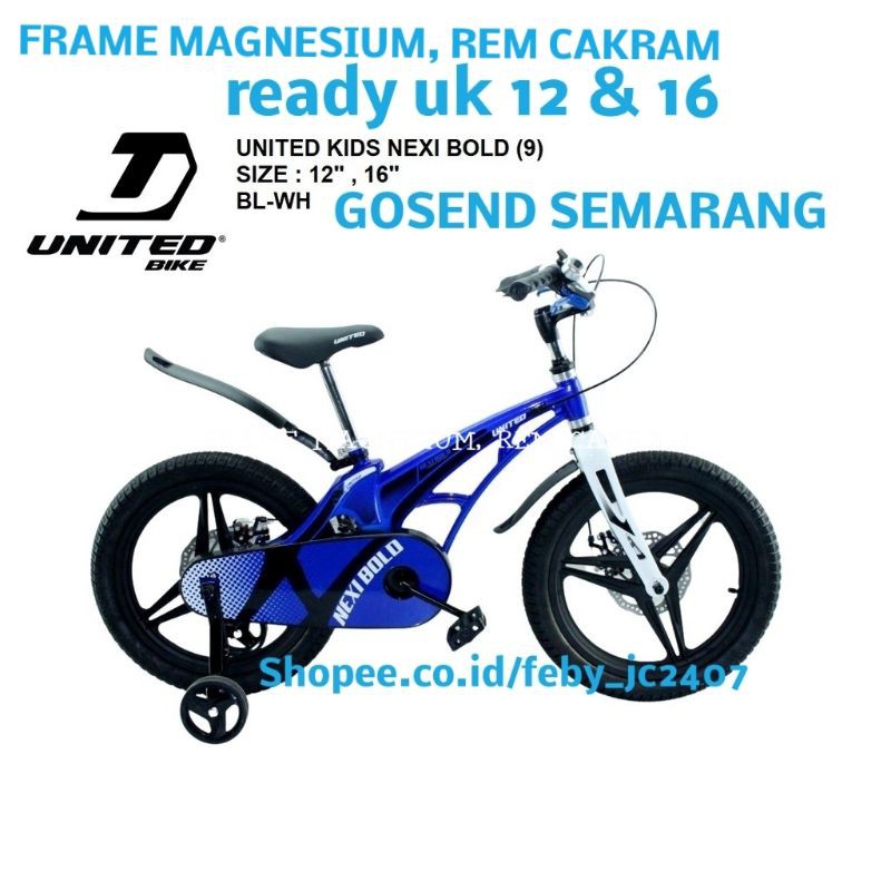 Sepeda Anak Laki Laki 12 & 16 Inch BMX UNITED NEXI BOLD Rem Cakram FRAME MAGNESIUM