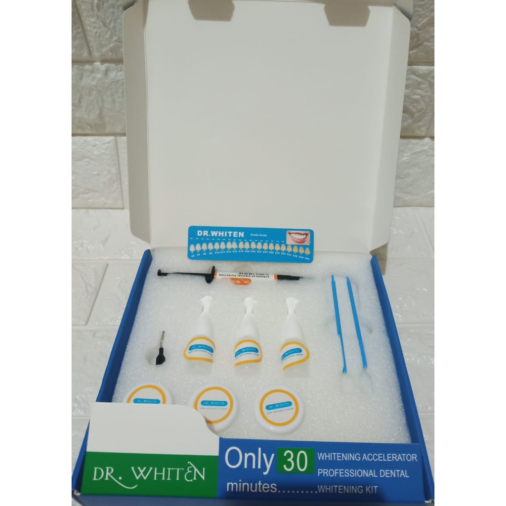 Bleaching gigi bright bleaching teeth dr whiten pemutih gigi set