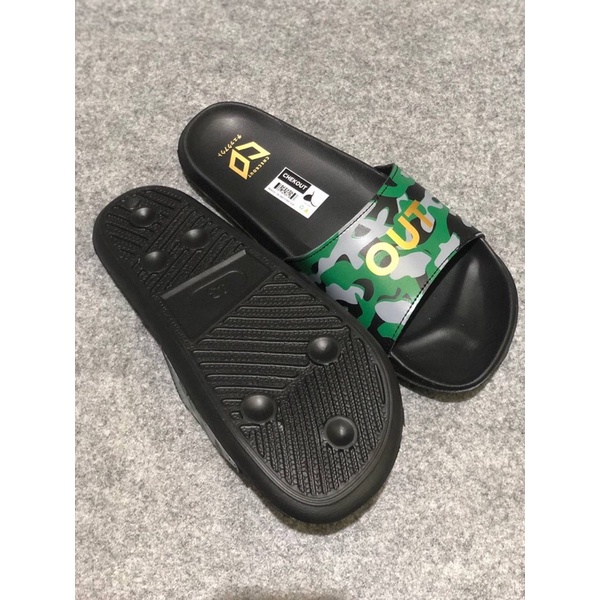 SANDAL SLIDE CHECKOUT ARMY PRIA WANITA