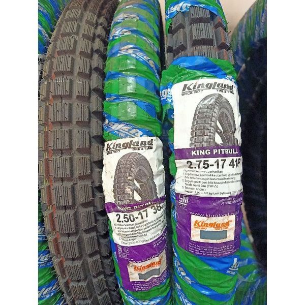 SEPASANG BAN KINGLAND KING PITBULL 250 DAN 275 RING 17 TUBETYPE BAN SEMI TRAIL BAN TAHU