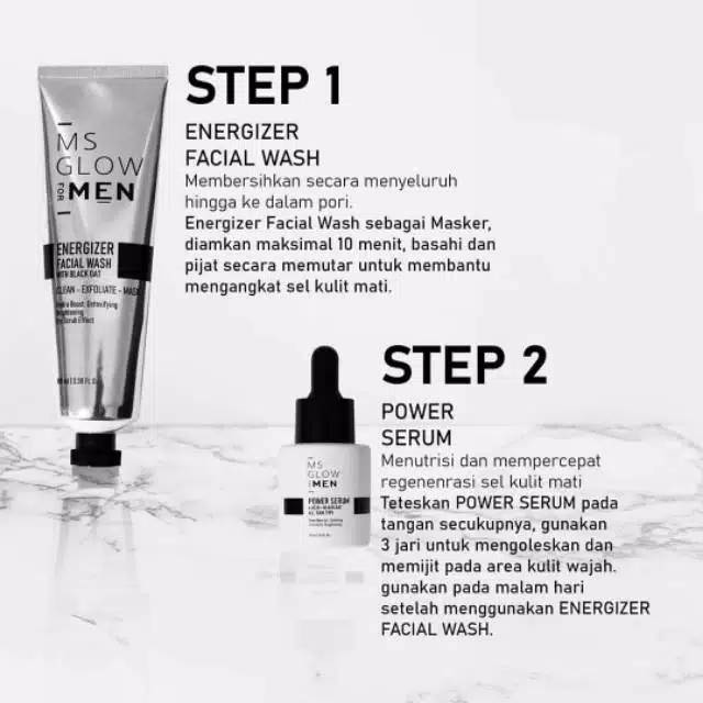 MS GLOW FOR MEN Skincare Pria Paket Perawatan Wajah Original MS GLOW