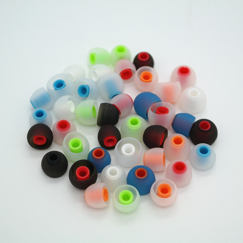 10 Pcs 14pcs Eartips Pengganti Bahan Silikon Dua Warna Ukuran S M L