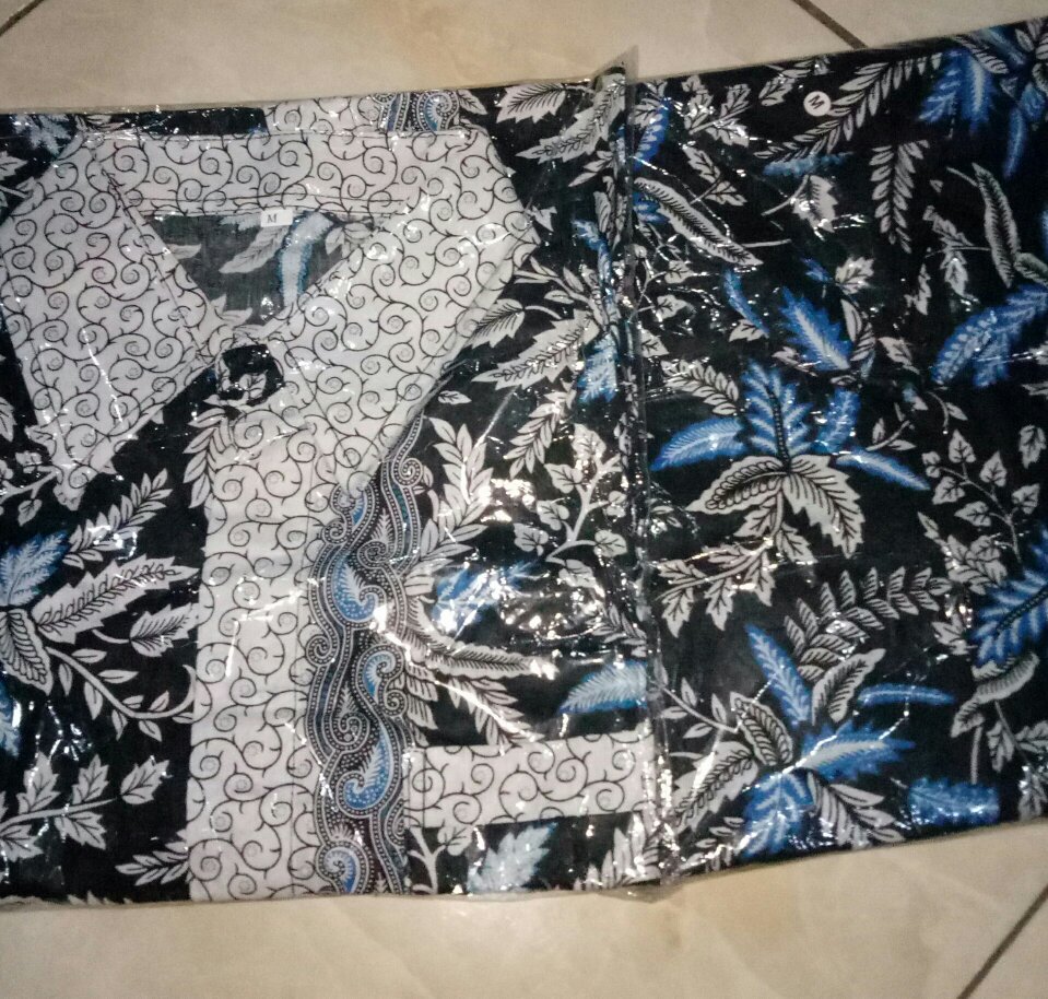 Batik Couple Keluarga Sania Ruffle Ori Ndoro Jowi Dnt Motif Blarak Biru