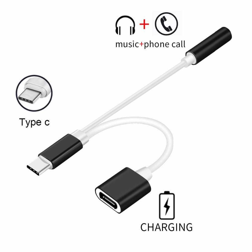 Robotsky Adapter 2 in 1 USB Type C to AUX 3.5mm Headphone + USB Type C ( Mughnii )