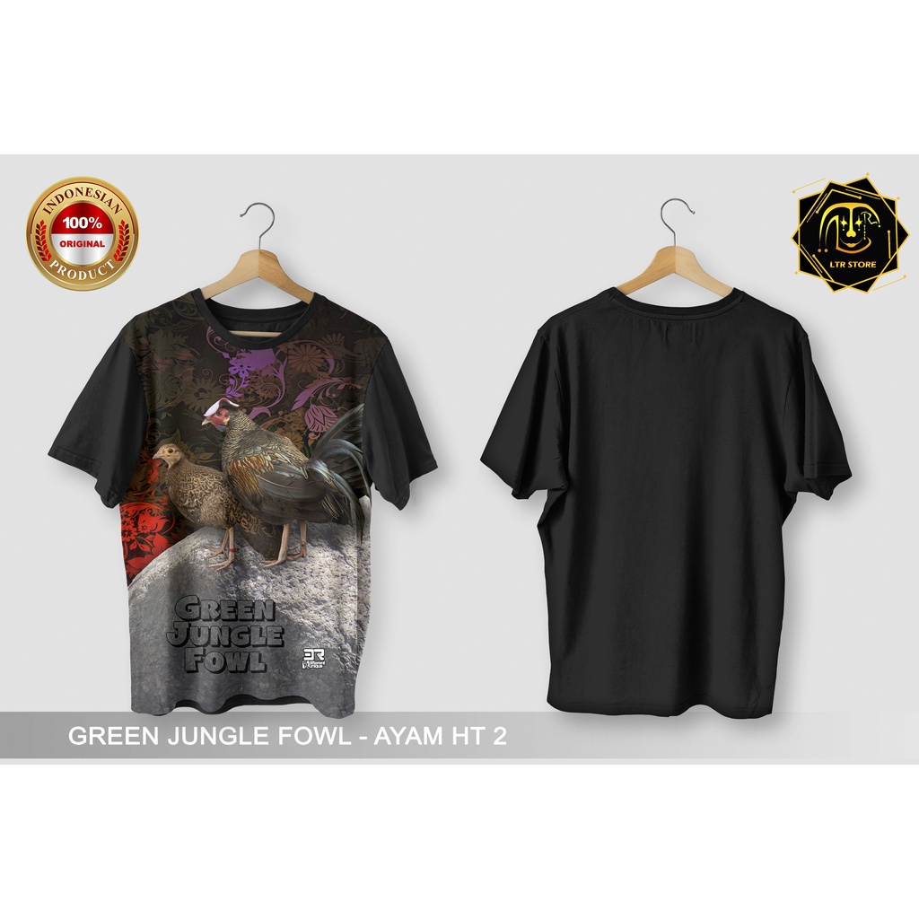 [ BAYAR DI TEMPAT ] BAJU PRINTING GAMBAR GREEN JUNGLEFOWL 2 - KAOS DISTRO ORIGINAL HEWAN HIAS AYAM H