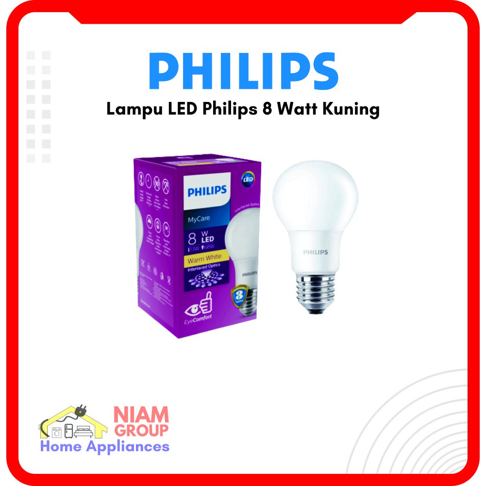 Lampu LED Philips 8 Watt Kuning