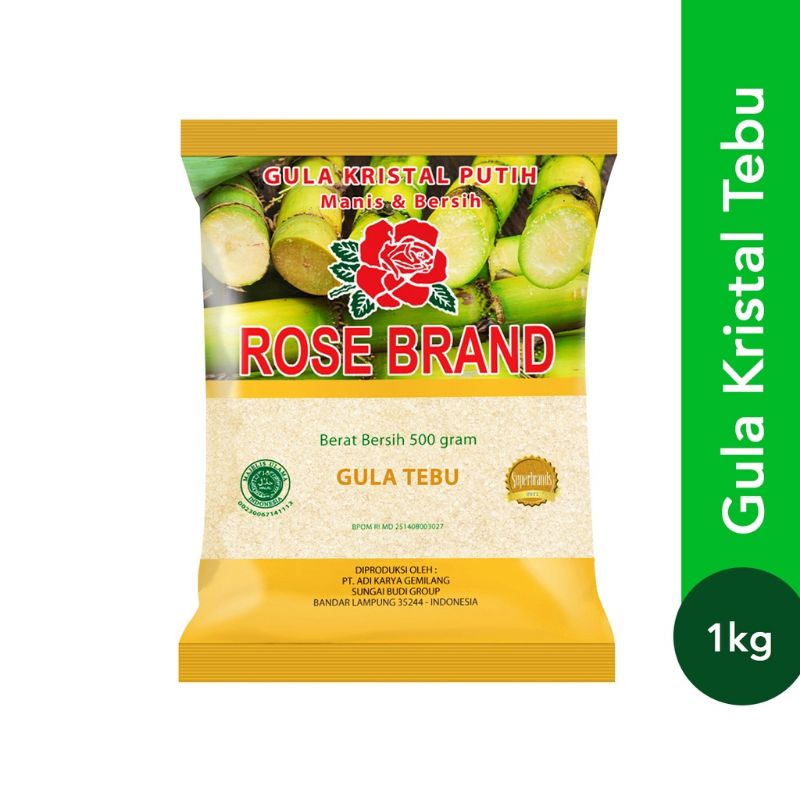 Rose brand pillow pack tebu 1 kg kuning