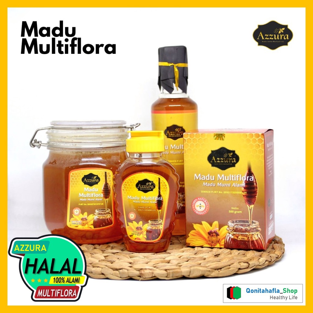 

Madu Murni Multiflora | Madu Azzura Madu Asli 100% Untuk Kesehatan dan Kebugaran Keluarga [ 300/450/500/1000 gram ]