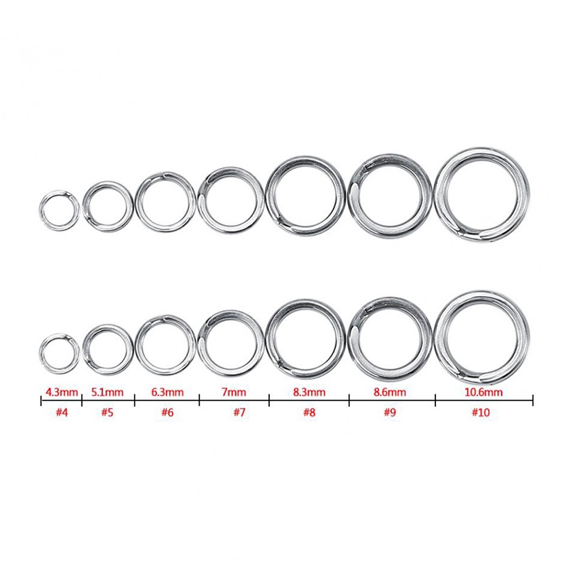 50pcs/lot Ring Konektor Bahan Stainless Steel Anti Karat Untuk Memancing