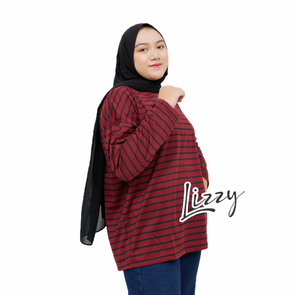 Lizzy - OVERSIZED LONG SLEEVE MAROON BLACK