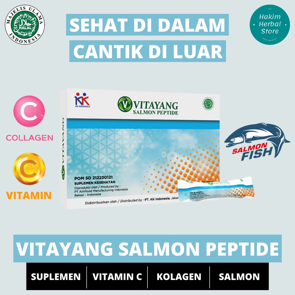 

Vitayang SOP ( Salmon Ovary Peptide ) - Suplemen Minuman Kecantikan & Kesehatan - Mengandung Collagen Mengencangkan Kulit Wajah & imun Daya Tahan Tubuh - BPOM & Original Vitamin C Kolagen Colagen drink