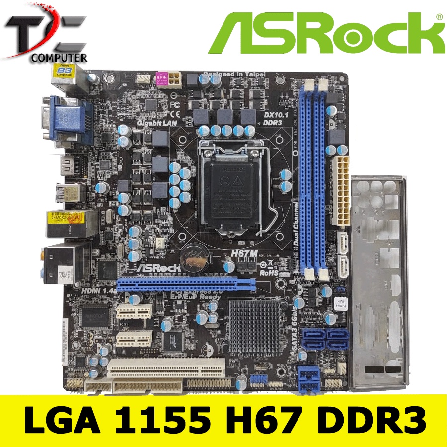 MAINBOARD MOBO LGA 1155 H67 ASROCK - Slot RAM 2