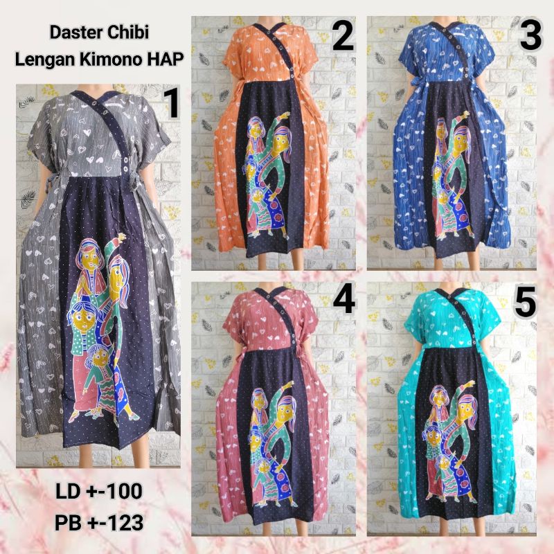 DASTER CHIBI LENGAN KIMONO HAP BUSUI FRIENDLY BU TEJO SENAM BLACK