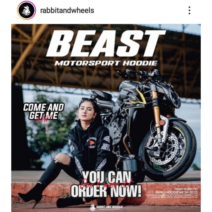 Rabbit and Wheels Hoodie Beast limited edition stock