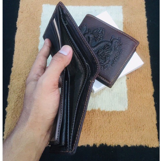 dompet lipat pria bahan kulit asli berkualitas motif cetak naga #dompet #dompetkulit #dompetpria