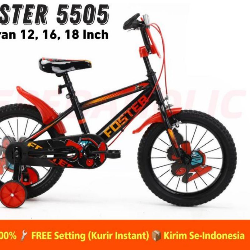 Sepeda Anak Cowok Bmx Foster Ukuran 12 inch, 16 Inch &amp; 18 Inch