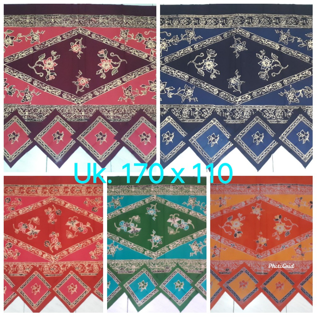 TAPLAK MEJA MAKAN BATIK CAP || 6 KURSI MEWAH/6 SAPU TANGAN ||