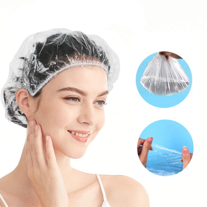 Shower cap penutup rambut travel topi mandi perjalanan hotel showercap