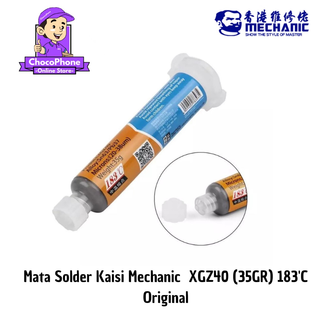 

TIMAH CAIR MECHANIC XG-Z40 (35GR) 183'C MODEL SUNTIK XGZ40 10CC ORIGINAL