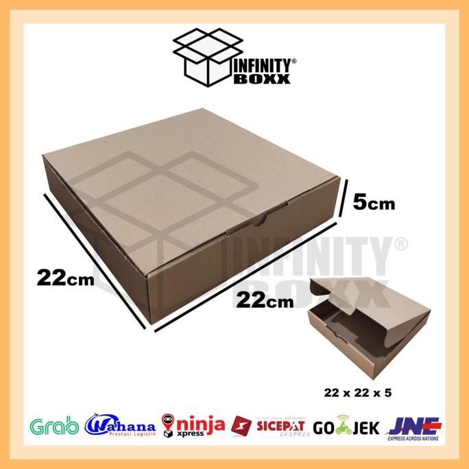 

Kotak Kardus Pizza Box Die Cut Ukuran 22X22X5