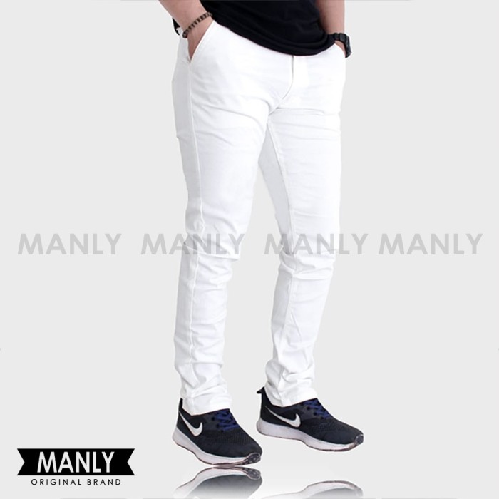 CELANA CHINO PANJANG CUSTOM / PRE ORDER / JUMBO - Putih