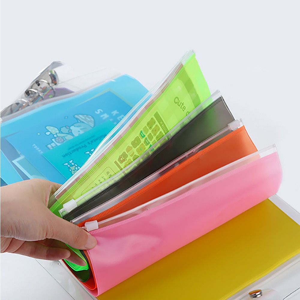 

[HARU] A5 A6 Colour Ziplock Binder / Zipper bag Binder/ Kantong Binder Warna Warni 6 Rings 20 Rings Transparan
