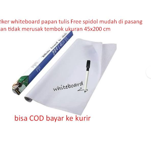 

Kekinian - Stiker whiteboard papan tulis spidol mudah di pasang dan tidak merusak tembok ukuran 45x200 cm ,,