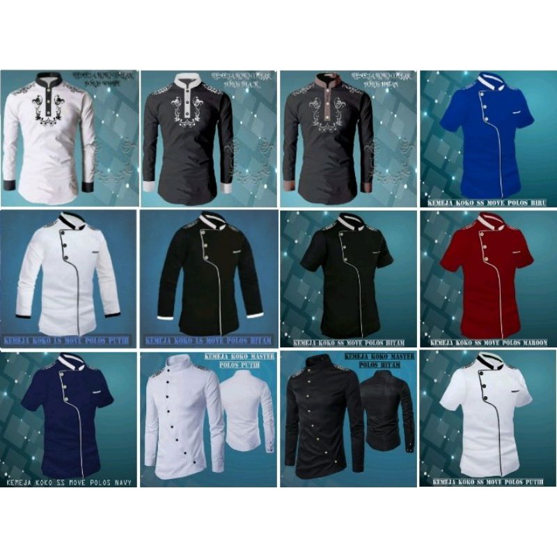 Baju Kemeja Koko Polos Muslim Pria Keren Terbaru