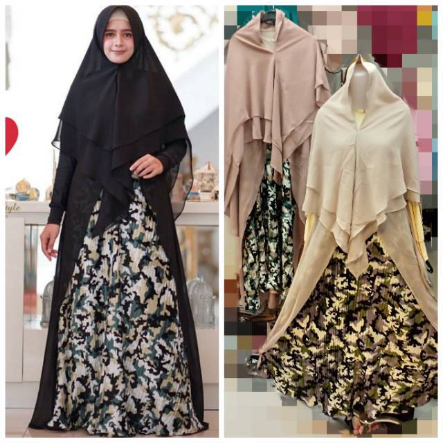 Gamis army syari armi prisket plisket tulip polka lemon kameela maple agoest hanggono glamz
