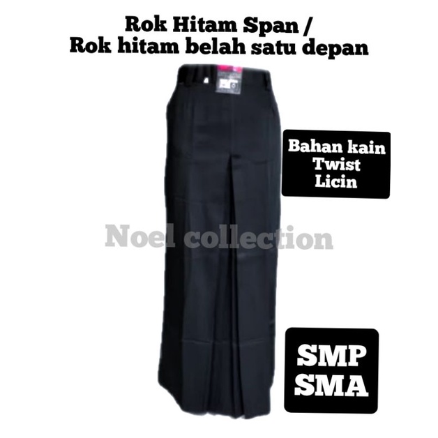 Rok hitam Rok span belah 1 panjang SMP SMA (twist/licin) NON KARET