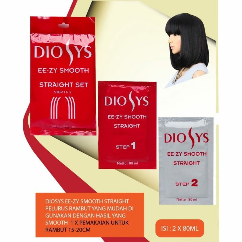 DIOSYS MINI EE-ZY SMOOTH STRAIGHTENING SET | Pelurus Rambut Step 1 + Step 2 (2x80mL)